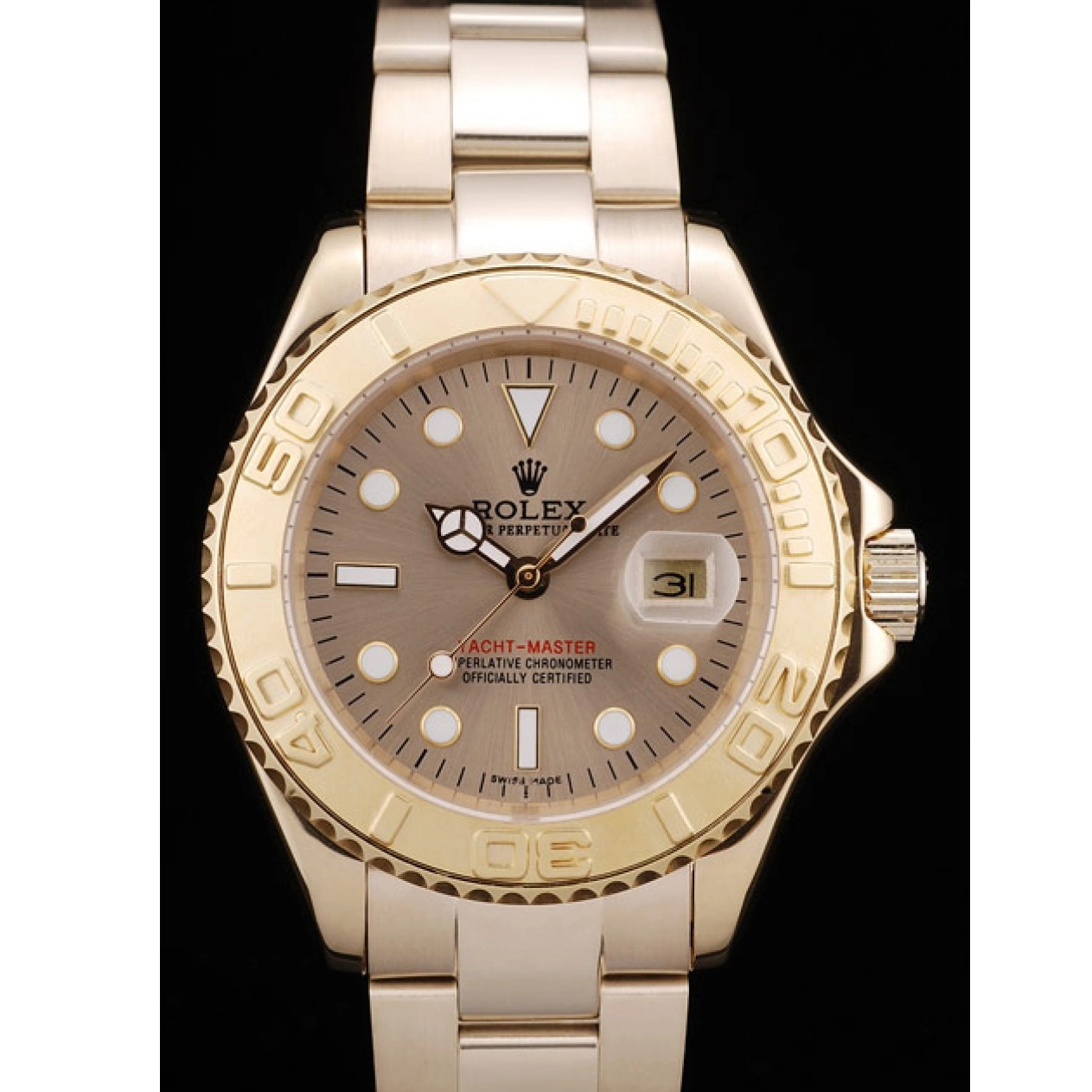 Rolex aaa copy Dial Bezel Rolex Gold 98232 Yacht Gold Master 0704